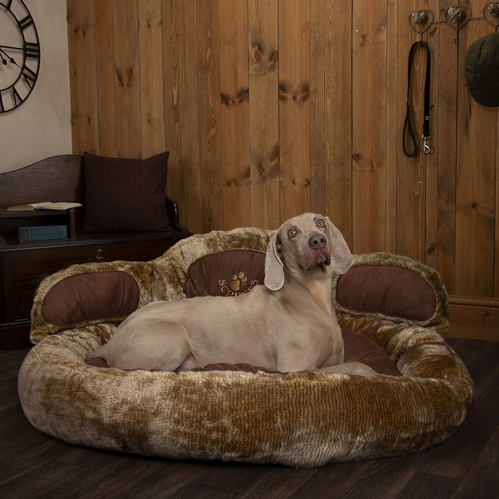 Grizzly Bear Dog Bed (in Beige, Brown) by Scruffs