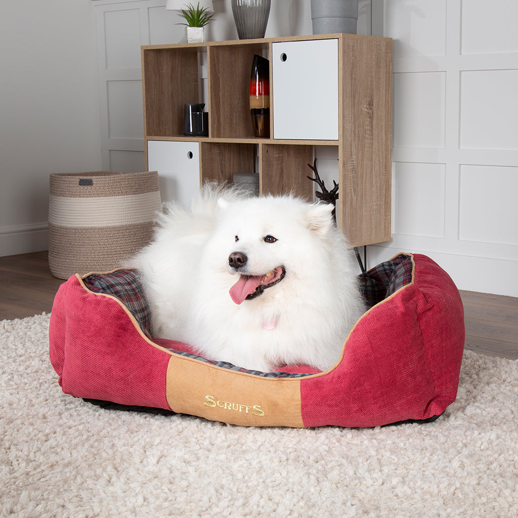 Highland Box Dog Bed (in Blue or Red) by Scruffs