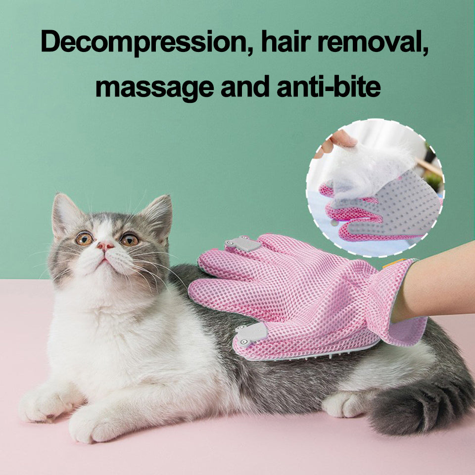 Cat Grooming Glove for Pet Hair Removal and Massage