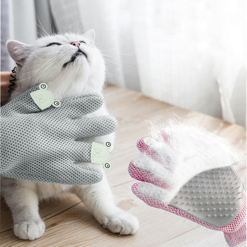 Cat Grooming Glove for Pet Hair Removal and Massage