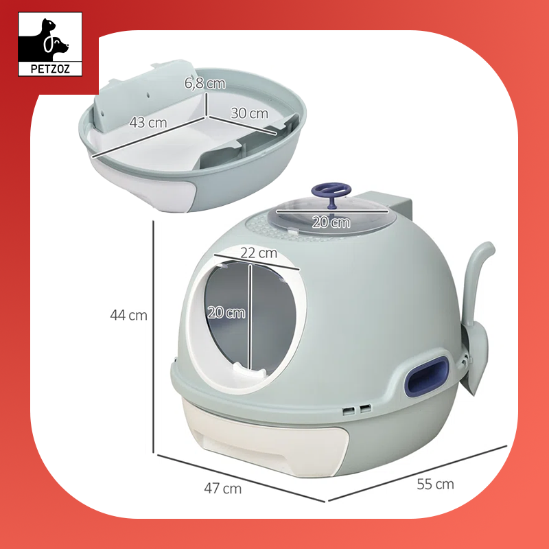Pattie Plastic Litter Box Enclosure with Scoop