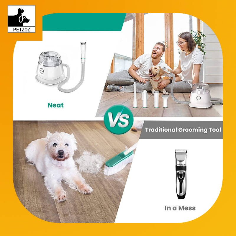 Professional Pets Grooming Vacuum Kit-Shedding Clipper,Brush Tool ,Low Noise Cleaning Kit