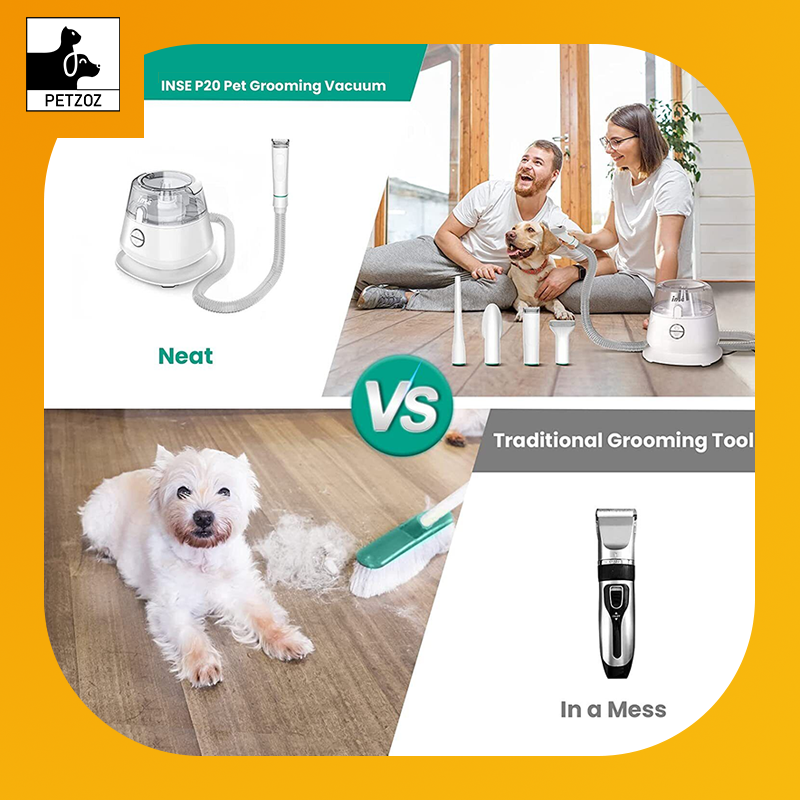 Professional Pets Grooming Vacuum Kit-Shedding Clipper,Brush Tool ,Low Noise Cleaning Kit