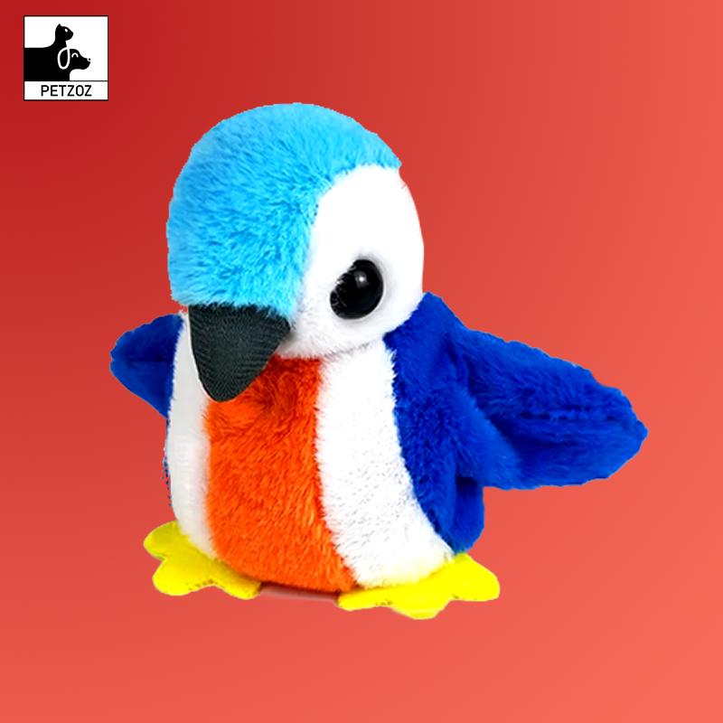 Interactive Cat Toys Rechargeable Chirping Flapping Bird(No Flying) with Catnip for Indoor Cats, Touch Activated Plush Toys
