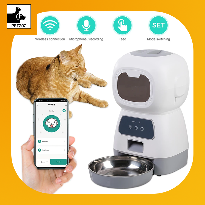 3.5L Automatic Pet Feeder Smart Food Dispenser for Cats Dogs Timer Stainless Steel Bowl Auto Dog Cat Pet Feeding Pet Supplies