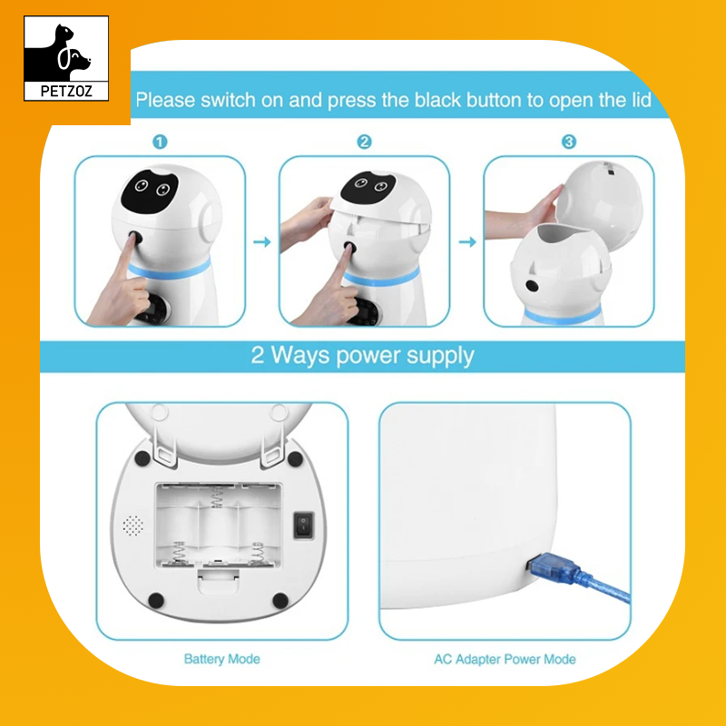 3.5L Automatic Pet Feeder Smart Food Dispenser for Cats Dogs Timer Stainless Steel Bowl Auto Dog Cat Pet Feeding Pet Supplies