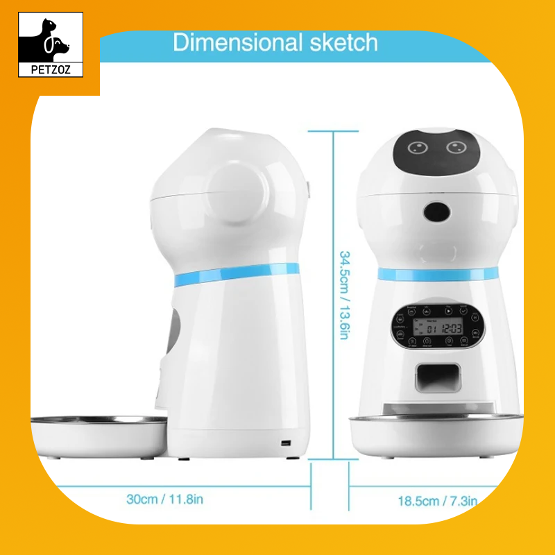 3.5L Automatic Pet Feeder Smart Food Dispenser for Cats Dogs Timer Stainless Steel Bowl Auto Dog Cat Pet Feeding Pet Supplies