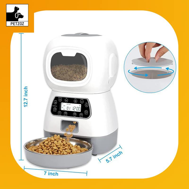 3.5L Automatic Pet Feeder Smart Food Dispenser for Cats Dogs Timer Stainless Steel Bowl Auto Dog Cat Pet Feeding Pet Supplies