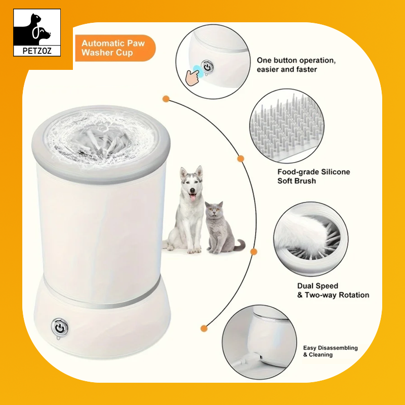 Pet Feet Washer Electrical Pet Paw Cleaner Automatic Pet Foot Cleaning Cup Portable Quick Low Noise Dog Cat Paw Cleaner