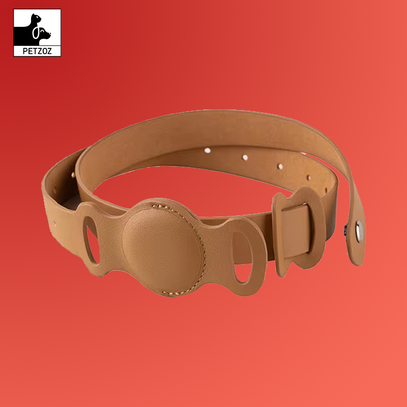 New Leather Pet Adjustable Collar for Apple Airtag Location Tracker Dog Cat Anti-Lost Airtag Case Airtags Location Collar