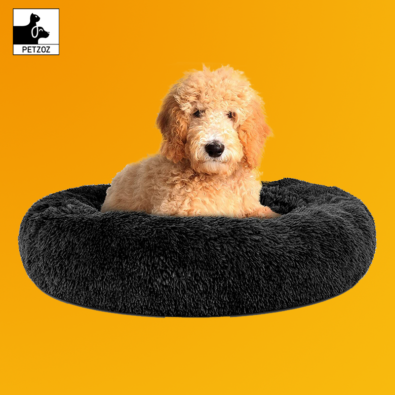 Dog Bed Donut Soft Large Plush Cat Beds for Calming Pet anti Anxiety Washable Xl