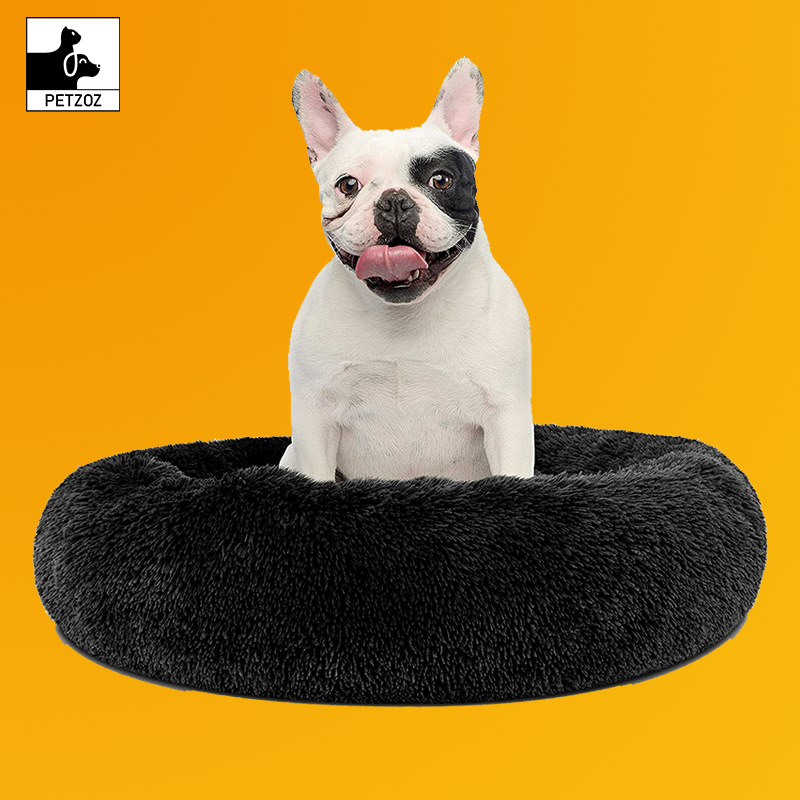 Dog Bed Donut Soft Large Plush Cat Beds for Calming Pet anti Anxiety Washable Xl