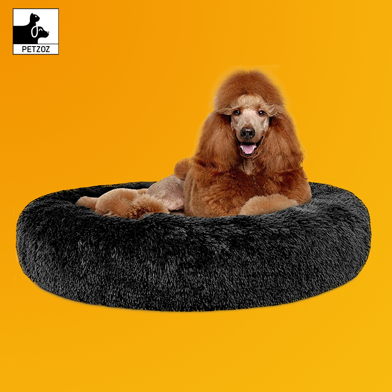 Dog Bed Donut Soft Large Plush Cat Beds for Calming Pet anti Anxiety Washable Xl