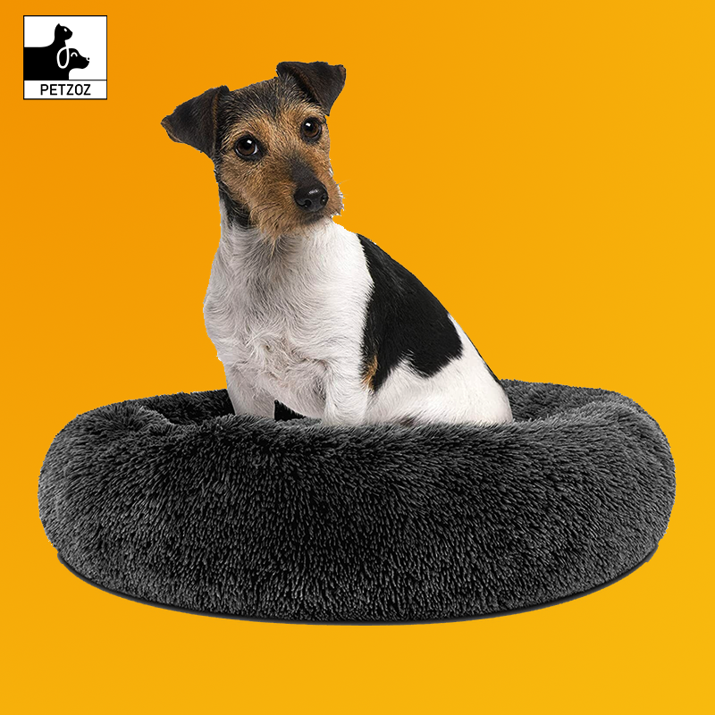 Dog Bed Donut Soft Large Plush Cat Beds for Calming Pet anti Anxiety Washable Xl