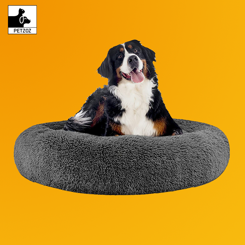 Dog Bed Donut Soft Large Plush Cat Beds for Calming Pet anti Anxiety Washable Xl