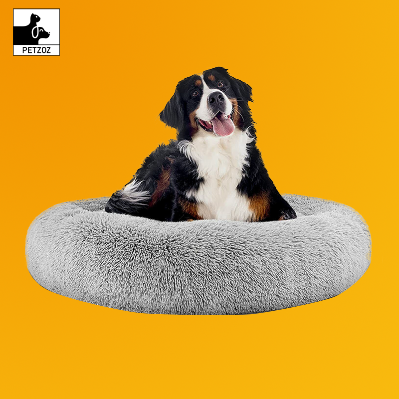 Dog Bed Donut Soft Large Plush Cat Beds for Calming Pet anti Anxiety Washable Xl