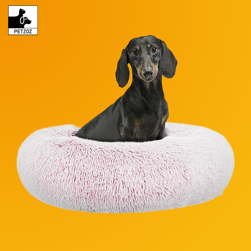 Dog Bed Donut Soft Large Plush Cat Beds for Calming Pet anti Anxiety Washable Xl