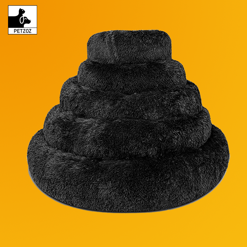 Dog Bed Donut Soft Large Plush Cat Beds for Calming Pet anti Anxiety Washable Xl