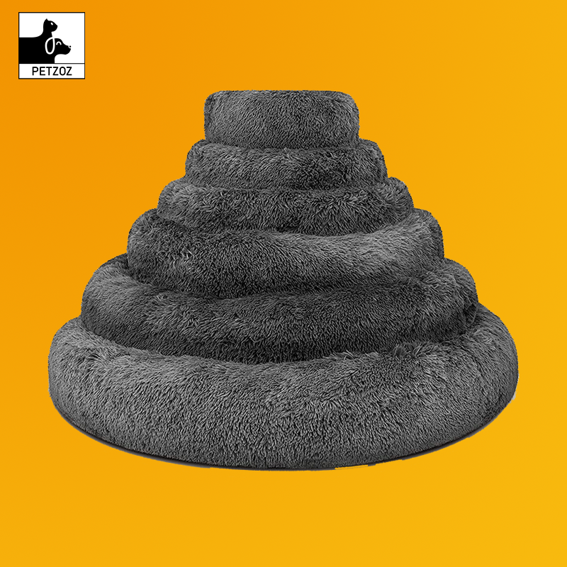 Dog Bed Donut Soft Large Plush Cat Beds for Calming Pet anti Anxiety Washable Xl