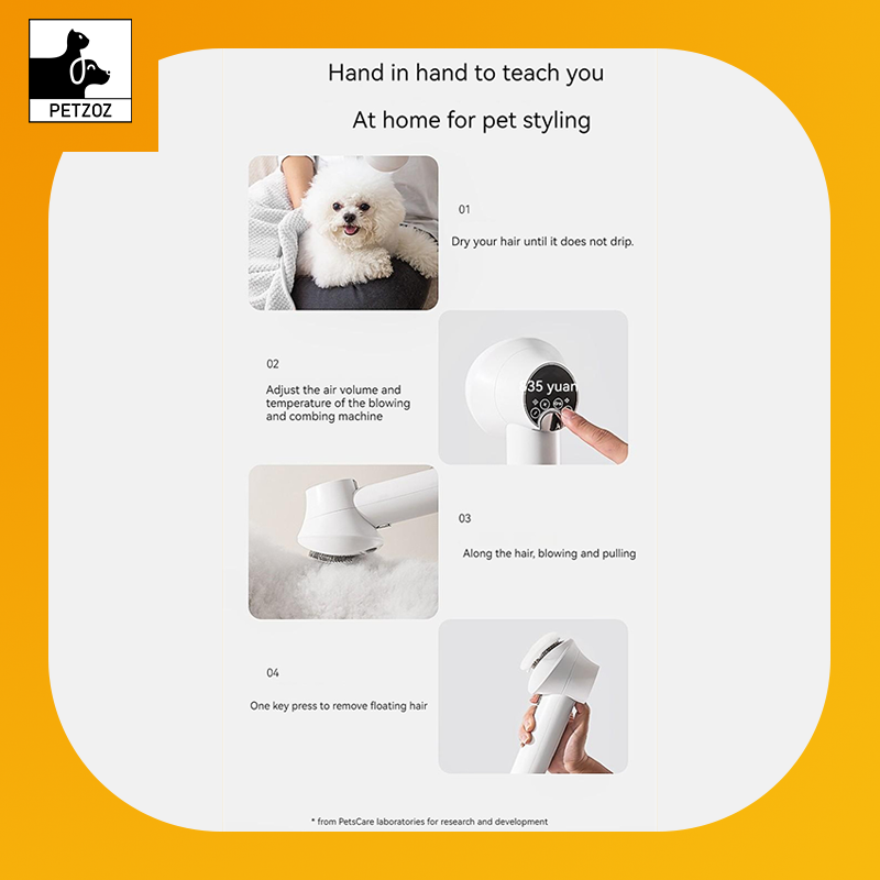 Smart Pet Hair Dryer Dog Golden Retriever Cat Grooming Hairdressing Blow & Comb Silent No Harm Pet Cleaning Supplies Pet Products