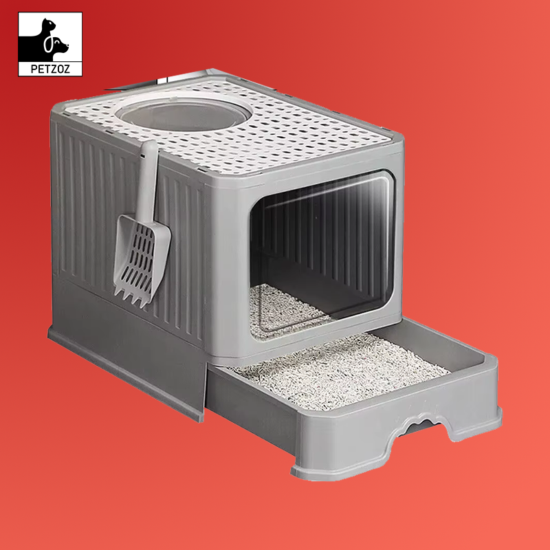 Large Litter Box Self Cleaning Pan Drawer Cat Potty Tray Anti-Splashing