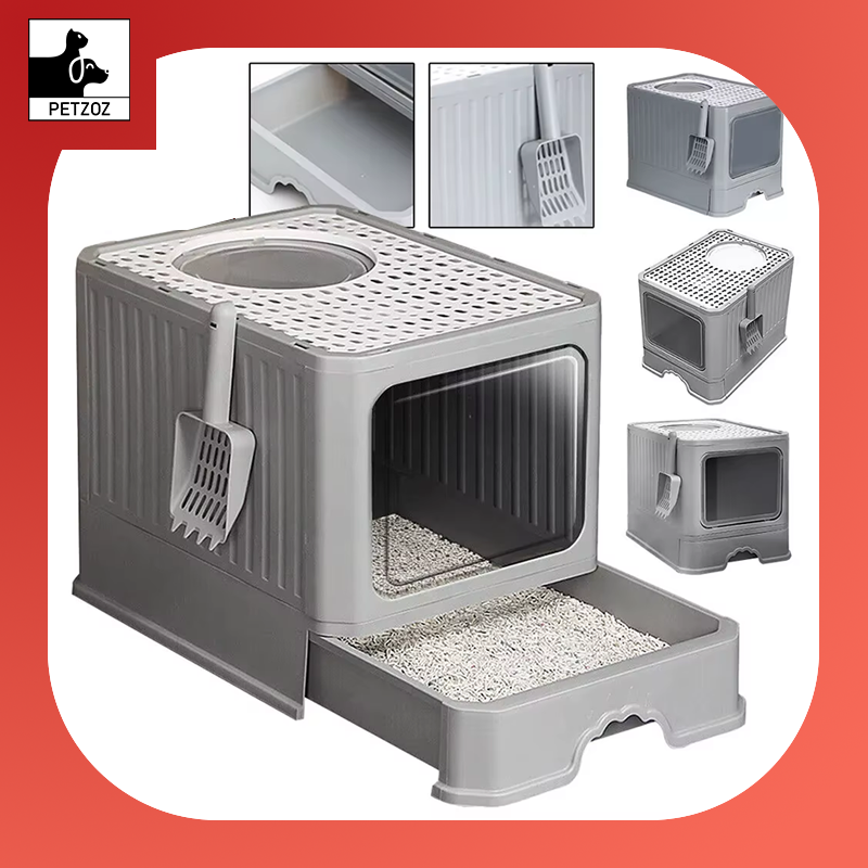 Large Litter Box Self Cleaning Pan Drawer Cat Potty Tray Anti-Splashing