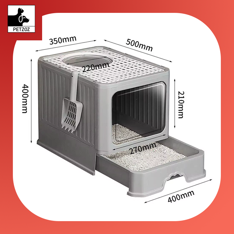 Large Litter Box Self Cleaning Pan Drawer Cat Potty Tray Anti-Splashing