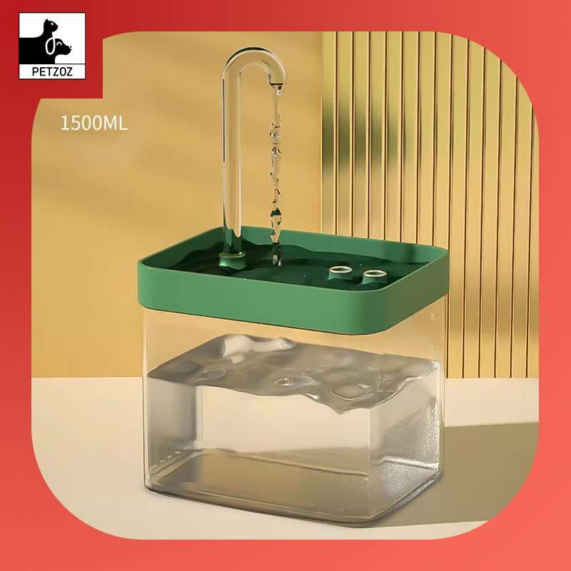 Ultra-Quiet Cat Water Fountain Filter Smart Automatic Pet Dog Water Dispenser&Burnout Prevention Pump1.5L Recirculate Filtrin