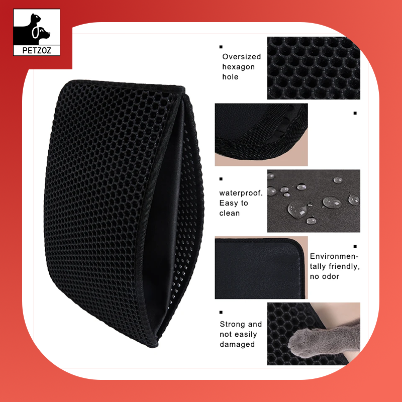 Pet Cat Litter Mat Waterproof EVA Double Layer Cat Litter Trapping Pet Litter Box Mat Clean Pad Products for Cats Accessories