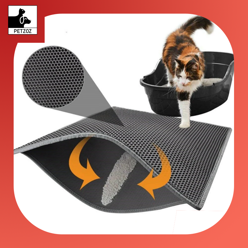 Pet Cat Litter Mat Waterproof EVA Double Layer Cat Litter Trapping Pet Litter Box Mat Clean Pad Products for Cats Accessories