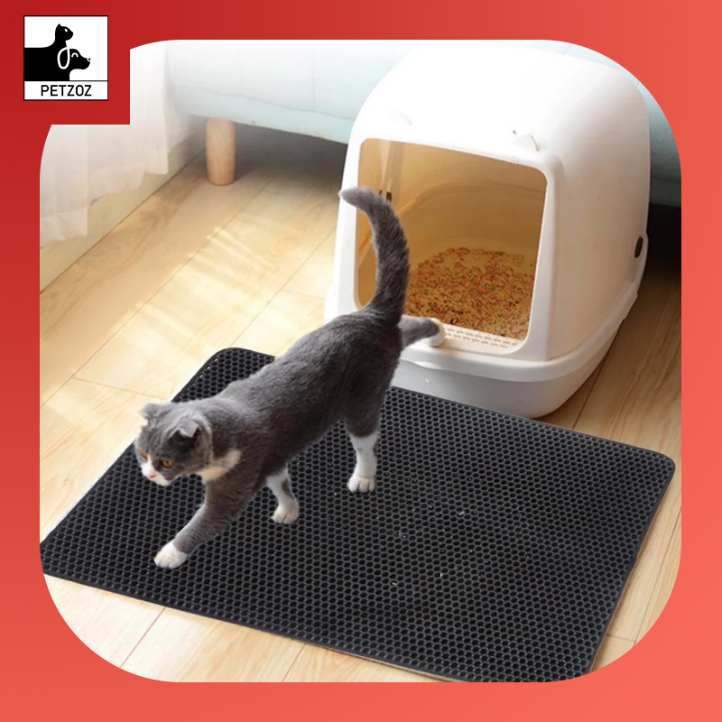 Pet Cat Litter Mat Waterproof EVA Double Layer Cat Litter Trapping Pet Litter Box Mat Clean Pad Products for Cats Accessories