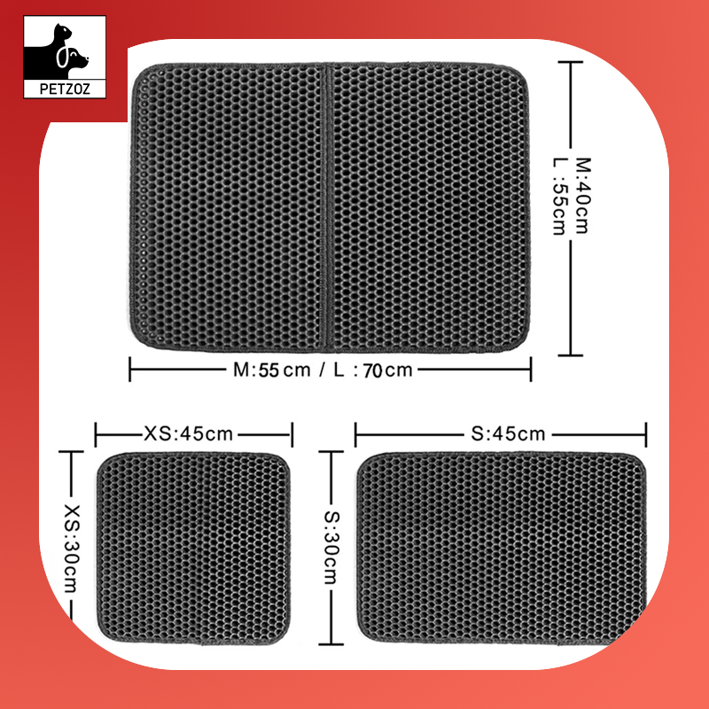 Pet Cat Litter Mat Waterproof EVA Double Layer Cat Litter Trapping Pet Litter Box Mat Clean Pad Products for Cats Accessories