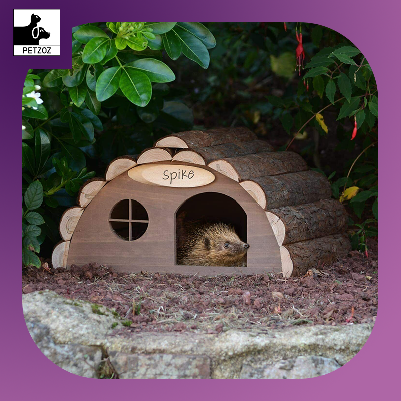 Hedgehog House Large Solid Wooden Garden Shelter Hibernation Home Food Nest Box