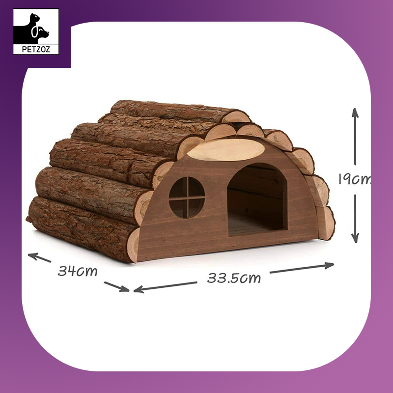 Hedgehog House Large Solid Wooden Garden Shelter Hibernation Home Food Nest Box