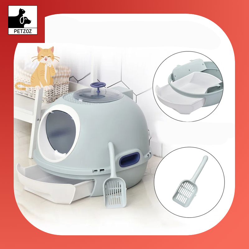 Pattie Plastic Litter Box Enclosure with Scoop