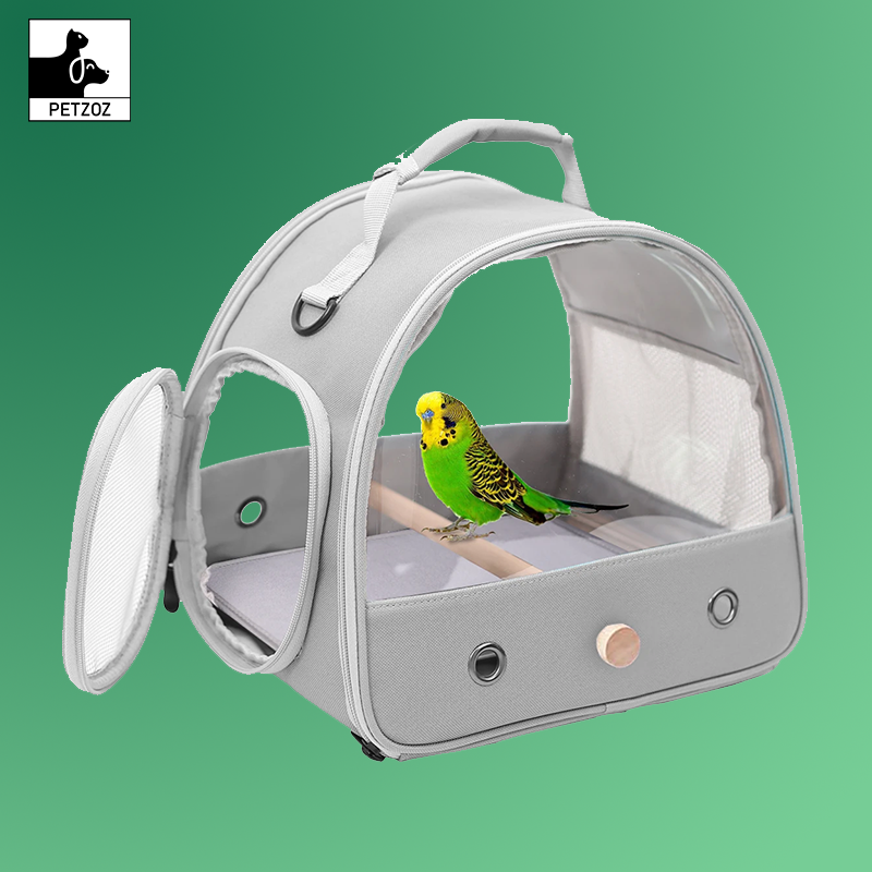 Portable Clear Bird Parrot Transport Cage Breathable Bird Carrier Travel Bag Small Pet Access Window Collapsible Outdoor Bag
