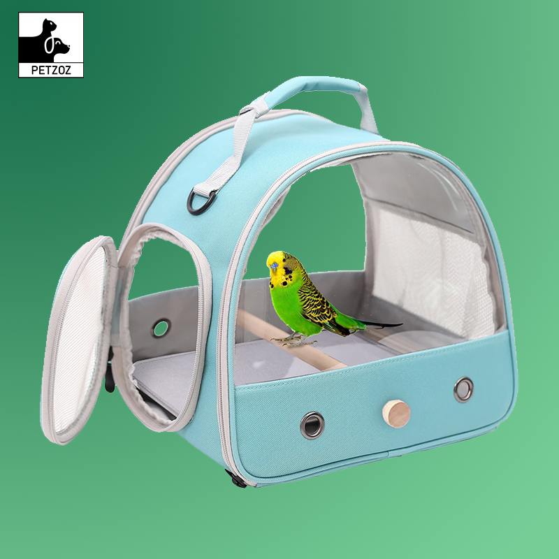 Portable Clear Bird Parrot Transport Cage Breathable Bird Carrier Travel Bag Small Pet Access Window Collapsible Outdoor Bag
