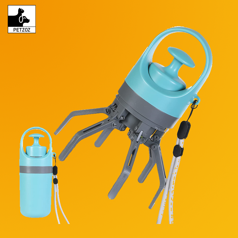 Portable Lightweight Dog Pooper Scooper With Built-in Poop Bag Dispenser Eight-claw Shovel For Pet Toilet Picker Pet Products