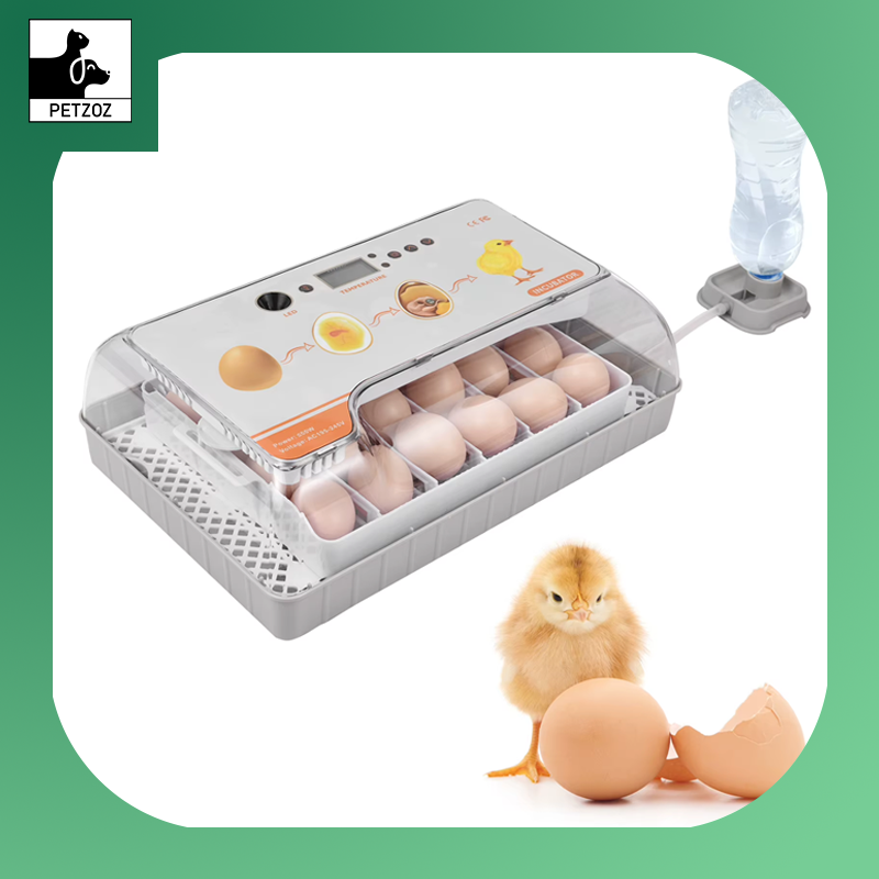 Digital Egg Incubator 20 Eggs Poultry Hatcher with Auto Egg Turning Temperature Control LED Light Temperature Humidity Alarm