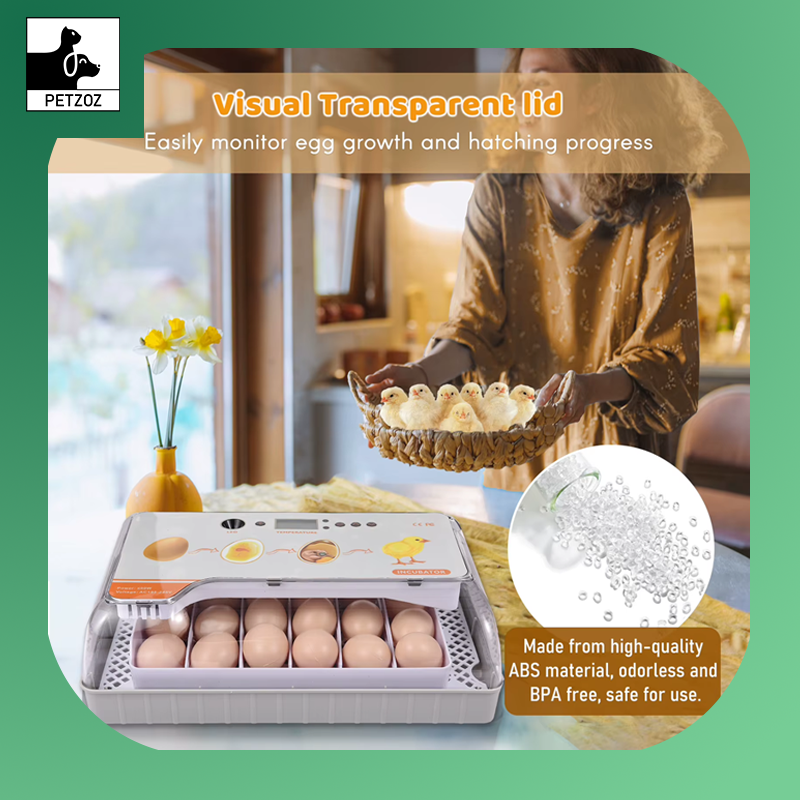 Digital Egg Incubator 20 Eggs Poultry Hatcher Auto Egg Turning Temperature Control LED Light Humidity Alarm Incubator for Eggs