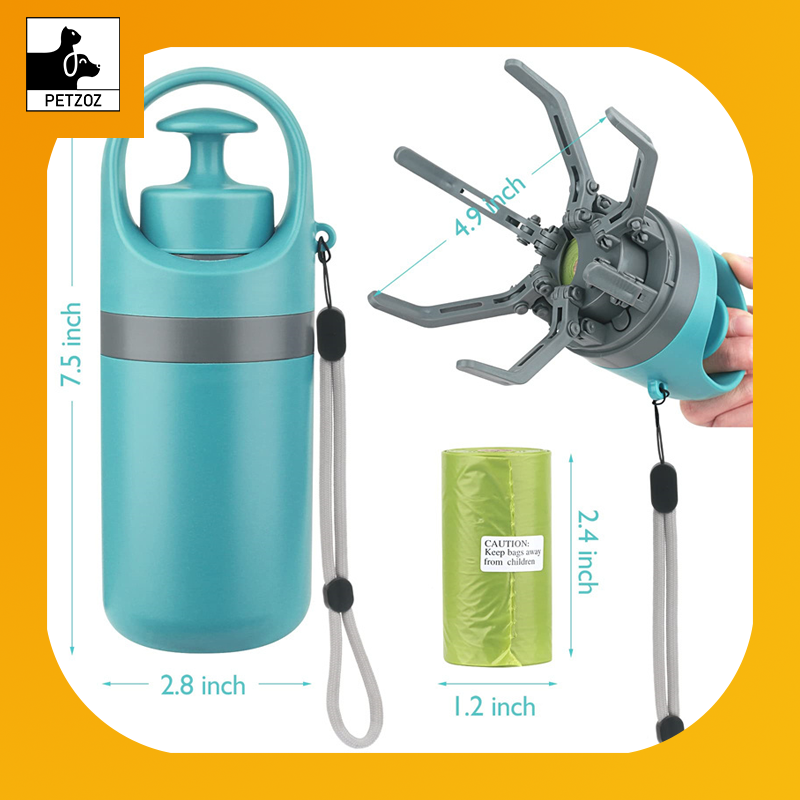 Portable Lightweight Dog Pooper Scooper With Built-in Poop Bag Dispenser Eight-claw Shovel For Pet Toilet Picker Pet Products