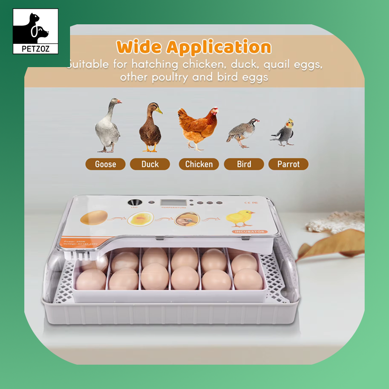 Digital Egg Incubator 20 Eggs Poultry Hatcher Auto Egg Turning Temperature Control LED Light Humidity Alarm Incubator for Eggs
