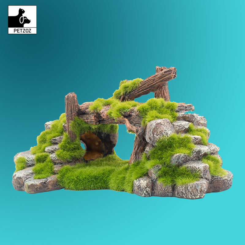 Flocking resin aquarium made of landscape stone decoration