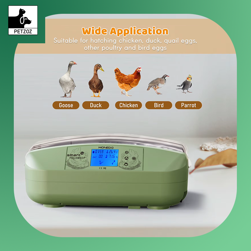 32 Eggs Egg Incubator LED Poultry Digital Hatcher with Auto Egg Turning Temperature Control Temperature Humidity Alarm Incubator