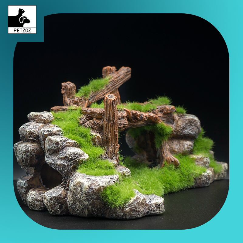 Flocking resin aquarium made of landscape stone decoration