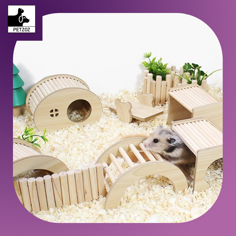 Hamster Landscaping Fence Ladder Arch Bridge Toy Decoration