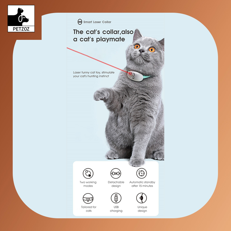 Automatic Cat Toy -Smart Laser Cat Collar ,USB Charging