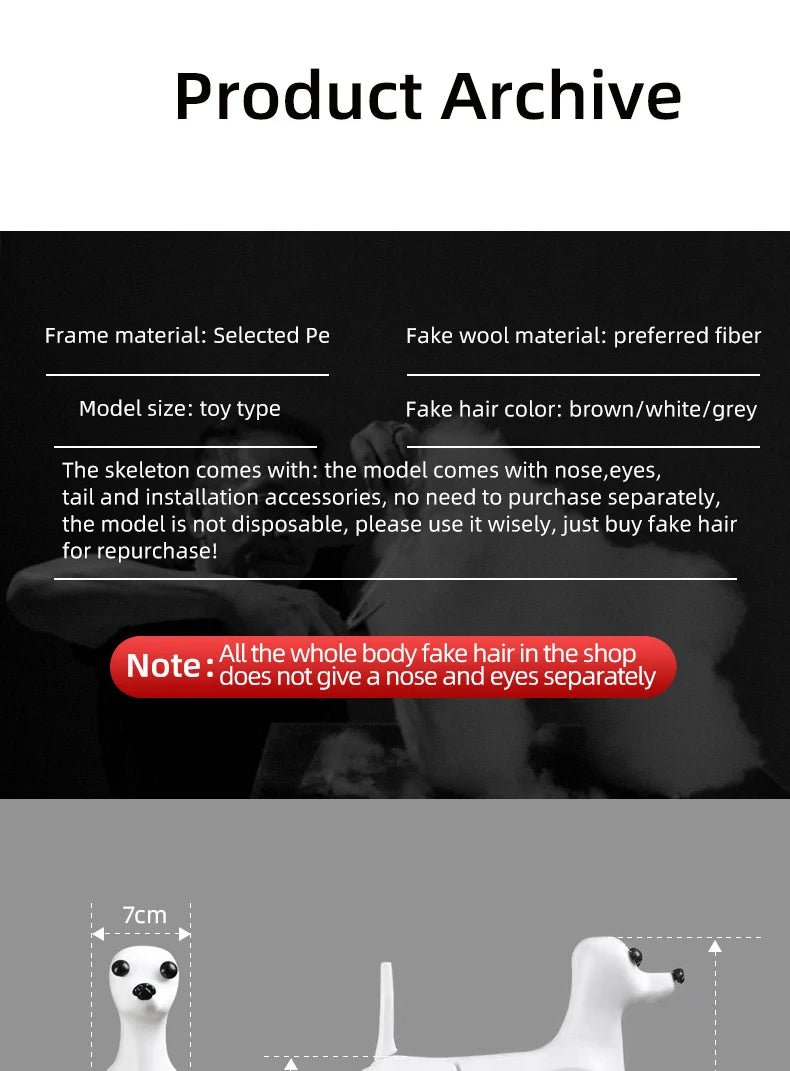 Pet simulation hair  beauty fake beautician practicing dog standard poodle full body  skeleton model dog for pet grooming