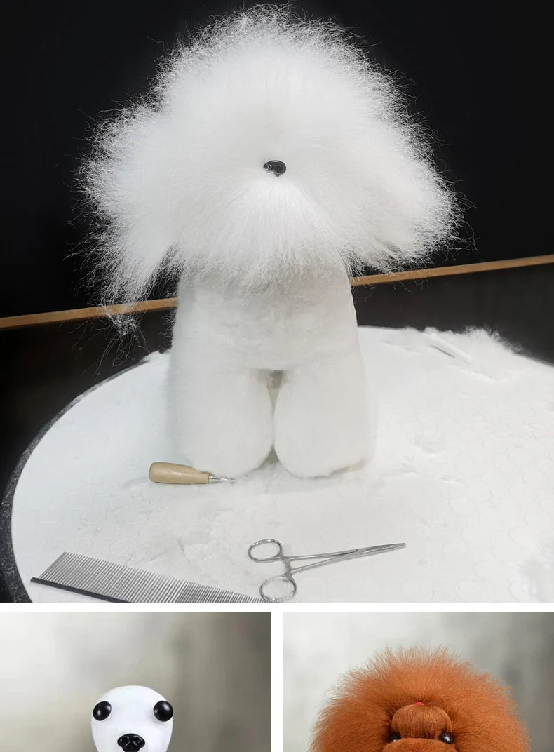 Pet simulation hair  beauty fake beautician practicing dog standard poodle full body  skeleton model dog for pet grooming