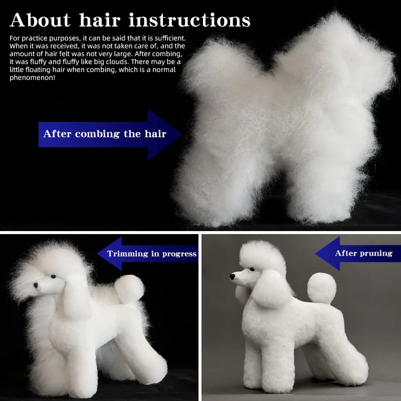 Pet simulation hair  beauty fake beautician practicing dog standard poodle full body  skeleton model dog for pet grooming